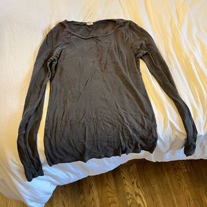 Set of two (2) j crew long sleeve shirts 100% cotton grey and black